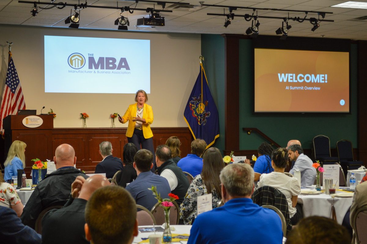 Andrea presenting at MBA AI Summit